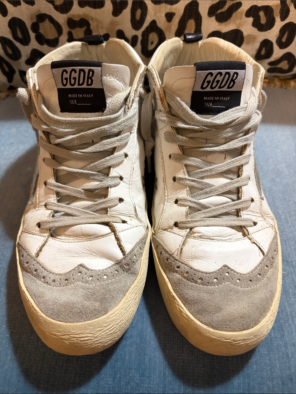 Golden Goose Midstar White Leather 'Superstar' Sneakers with Gold Star - Picture 3 of 8